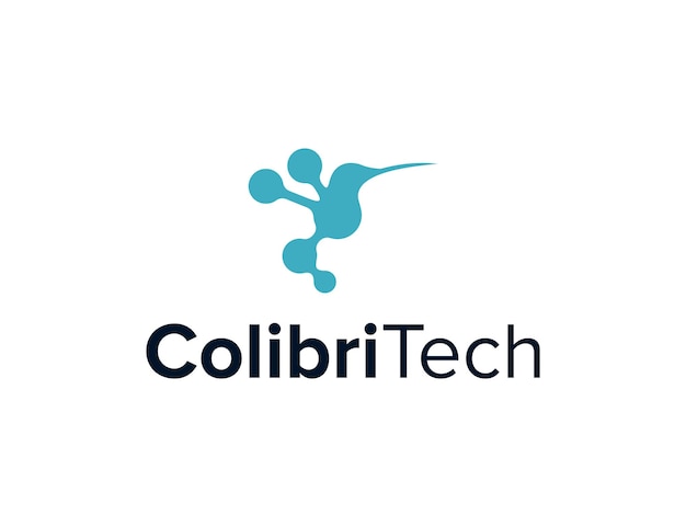 Colibri bird tech einfaches, schlankes, kreatives, geometrisches, modernes logo-design