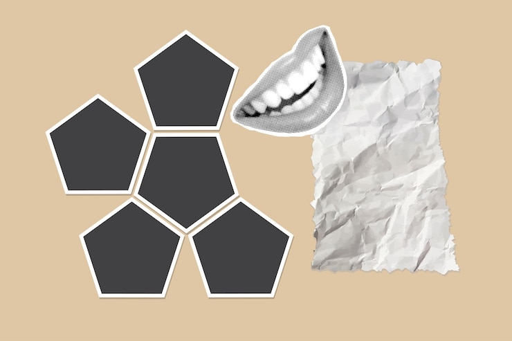 Vektor collage-foto-rahmen mit textraum-vektor-fotoframe