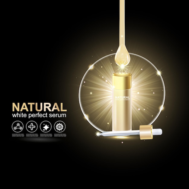 Collagen oder serum gold drop und light effect vector repair skin für hautpflegeprodukte