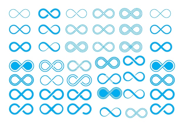 Collection of Blue Infinity Symbols