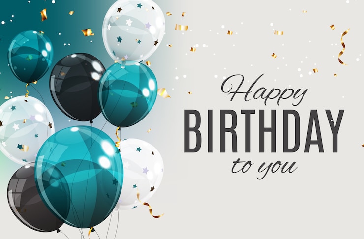 Vektor color glossy happy birthday ballons