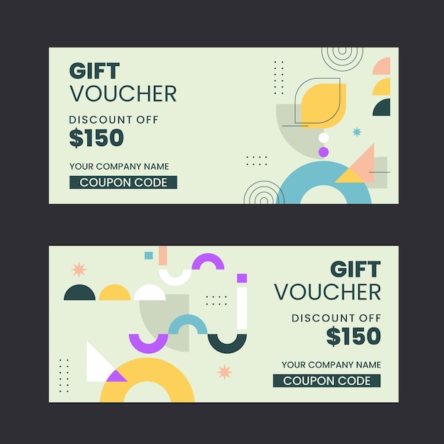 Colorful gift voucher horizontal banners