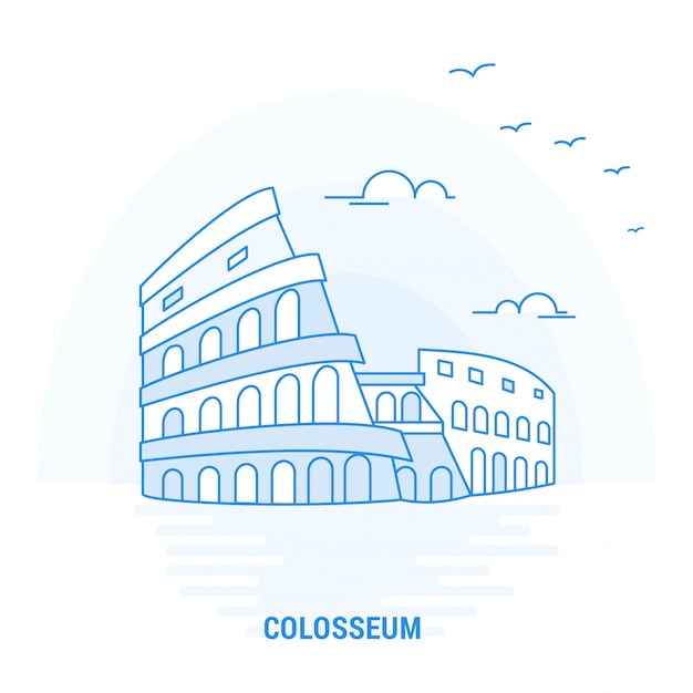 Colosseum blue landmark