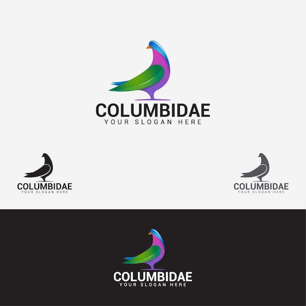 Columbidae bird logo