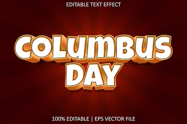 Columbus day mit bearbeitbarem texteffekt im modernen stil