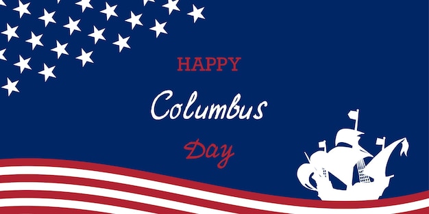 Columbus-Tag-Karte oder Vektorillustration auf einem Hintergrundplakat