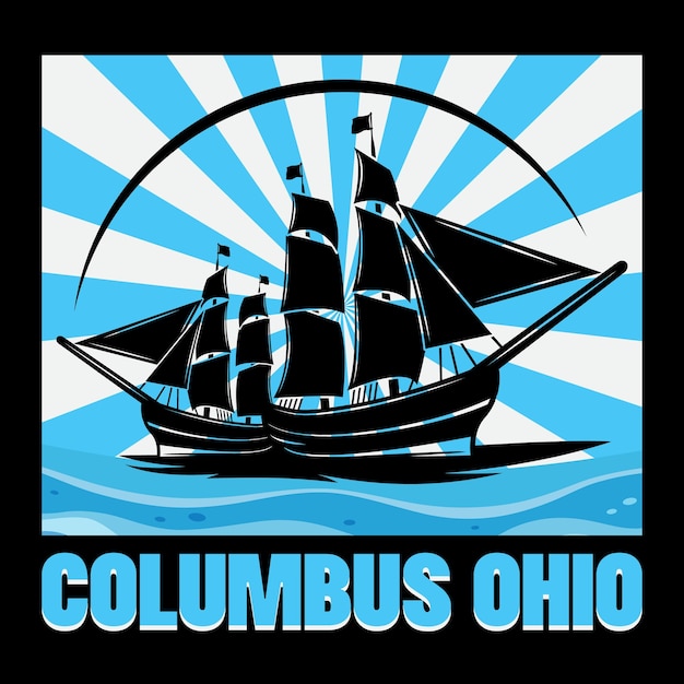 Vektor columbus-tag-t-shirt-design