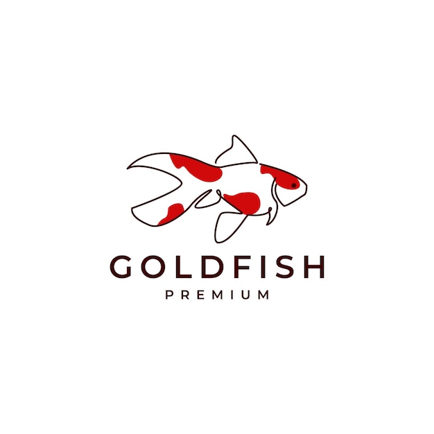 Comet fisch goldene fische aquarium inneneinrichtung abstrakte linie kunst logo design vektor icon illustration vorlage