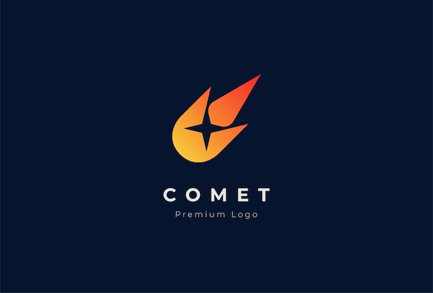 Vektor comet-stern-logo-design, komet mit stern im inneren, verwendbar für marken- und geschäftslogos