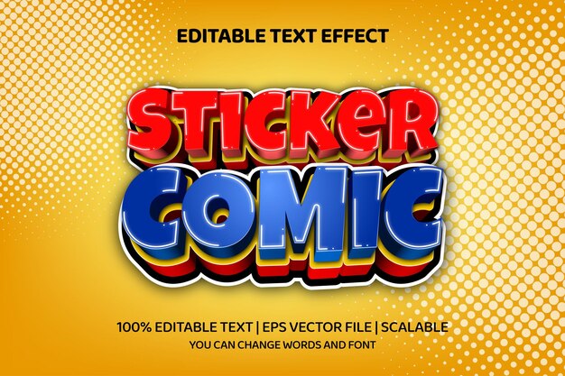 Comic-Aufkleber 3D-Textx-Stil-Effekt