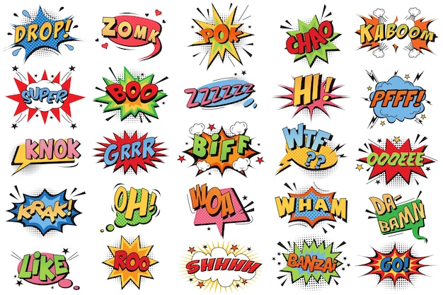 Comic-Blasen-Doodle-Set.
