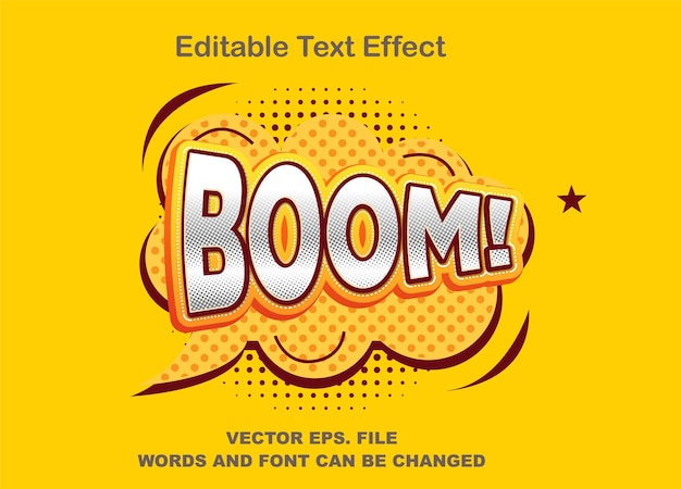 Comic boom texteffektvektor