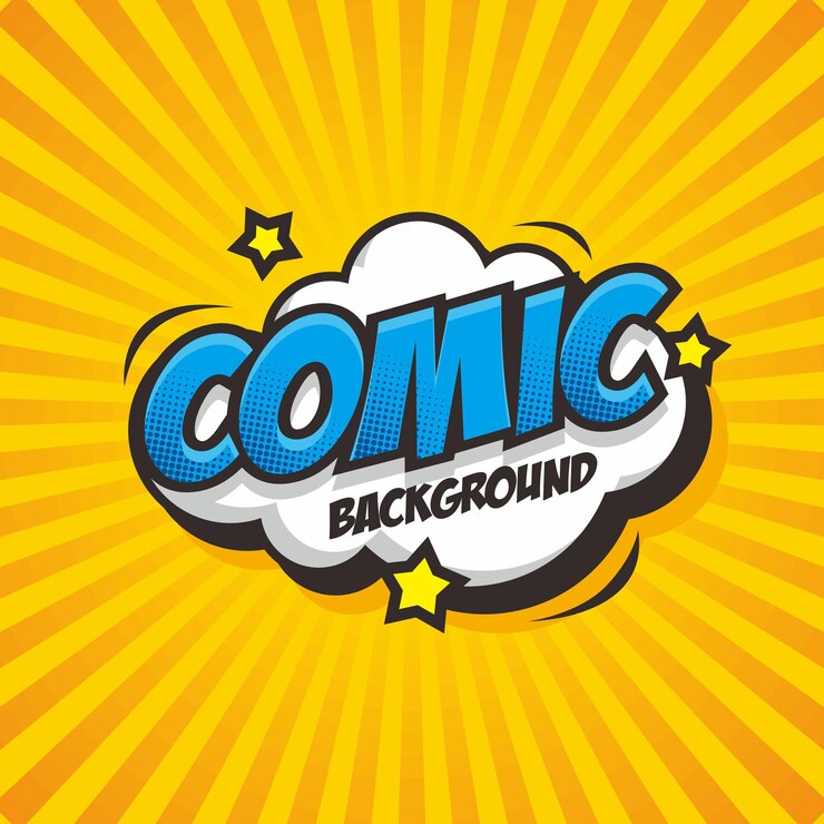 Vektor comic-burst-hintergrund mit wolke