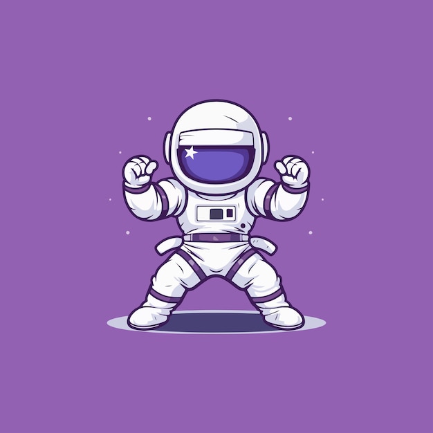 Comic-Cartoon-Logo süßer Astronautenjunge