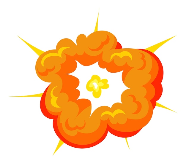 Comic-explosion cartoon-feuer-rauch-wolke-symbol