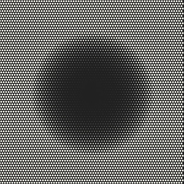 Comic-Halbton-Hintergrund. Vektor-Retro-Punktvorlage für Etiketten und Skizzen. Weißer und schwarzer geometrischer Gradient für Pop-Art-Designs. Vintage-Hintergrund mit isoliertem Muster für Cartoon-Buch.