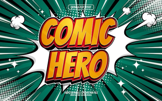 Comic-Held 3D-bearbeitbare Texteffekte