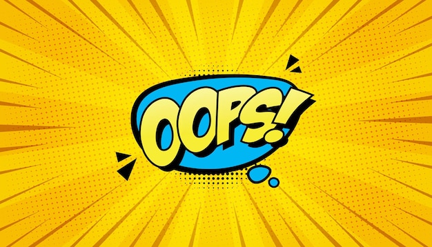 Comic-Hintergrund mit dem Wort OOPS