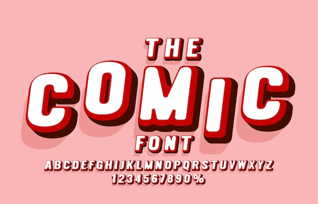 Comic-schriftsatz sammlung buchstaben und zahlen symbol vektor