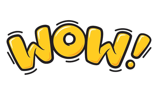 Comic-Schriftzug Wow-Vektor