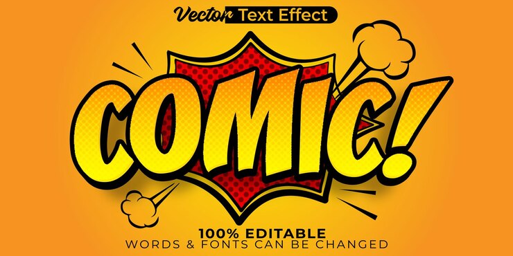 Vektor comic-vektor-texteffekt, bearbeitbares alphabet, manga-pop-retro-comic-buch