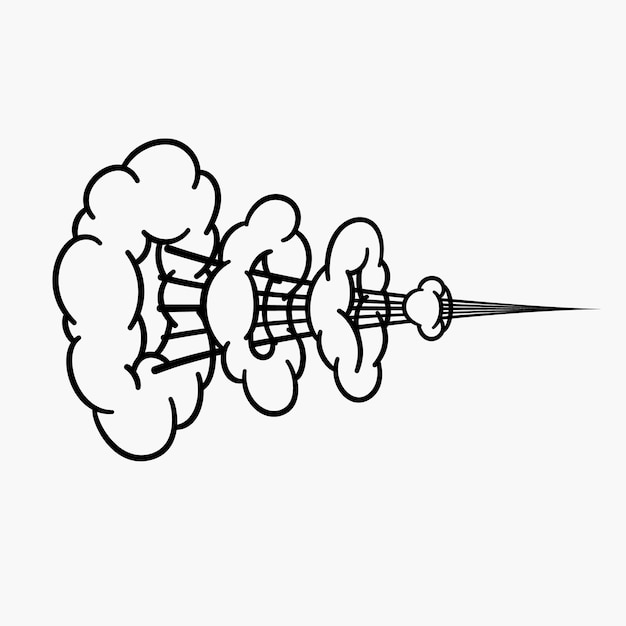 Comic-wolken cartoon-wolken im linienstil isoliert auf hellem hintergrund