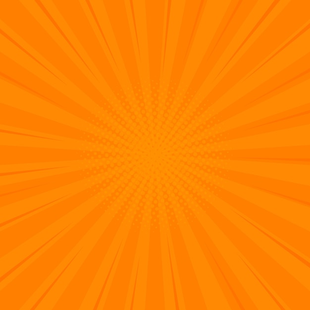 Comics orange Retro-Hintergrund mit Halbton Ecken. Sommerhintergrund. im Retro-Pop-Art-Stil für Comics, Poster, Werbedesign