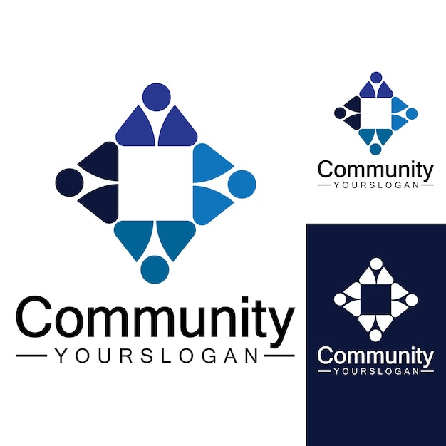 Vektor community-logo-design-vorlage für teams oder gruppennetzwerk- und social-icon-design