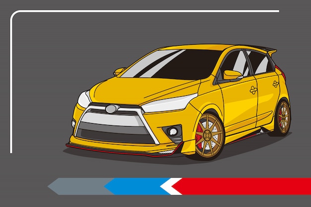 Compact car farbe gelb für infografik