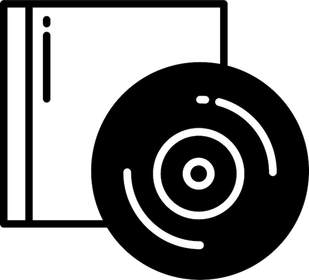 Compact-disc-glyph und linienvektor-illustration