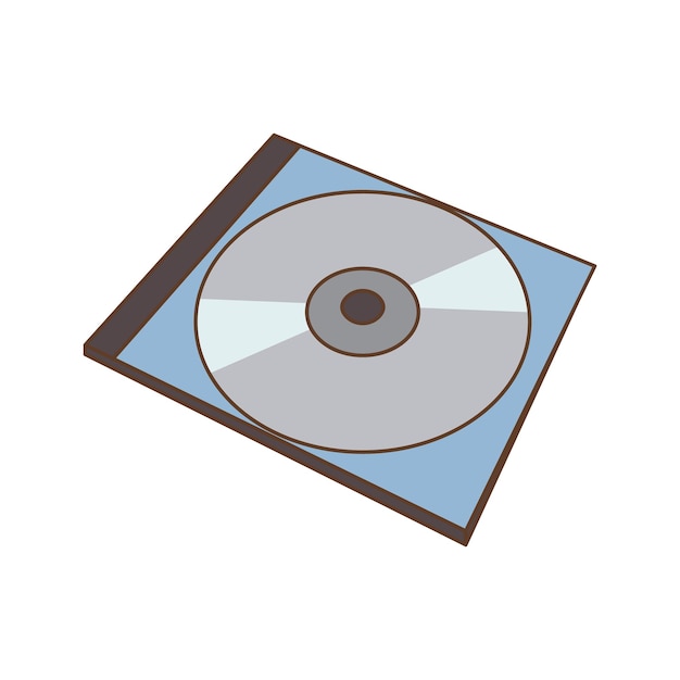 Vektor compact disk isoliert auf weißem hintergrund zurück in die 90er jahre nostalgie für den retro-stil der 1990er jahre
