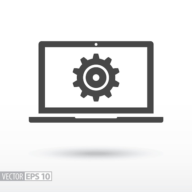 Computer flaches Symbol Zeichen Computer Vektor Logo für Webdesign Handy und Infografiken