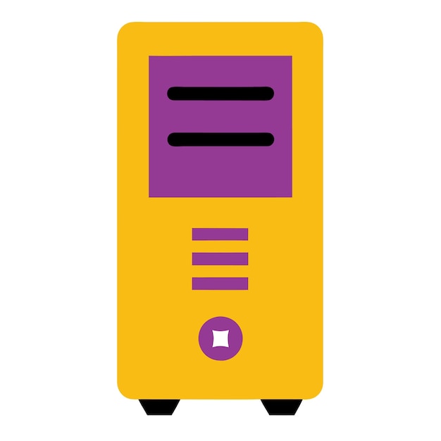 Computer-Hardware-Komponenten Teile und Geräte mit Computerkabinett Gehäuse Vektor-Stil Illustra