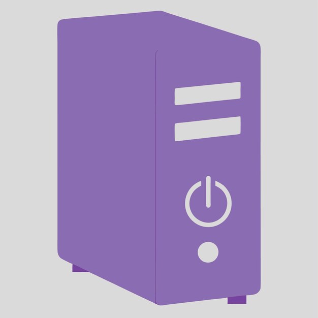 Computer-Hardware-Komponenten Teile und Geräte mit Computerkabinett Gehäuse Vektor-Stil Illustra
