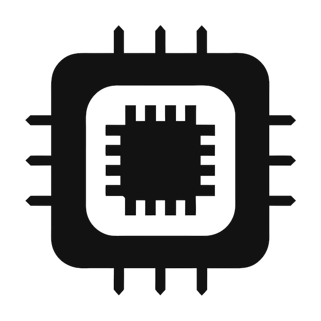 Computer-Hardware-Komponenten Teile und Geräte mit Zentralverarbeitungs-Einheit CPU Vektor-Stil