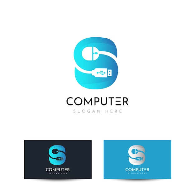 Computer-logo-design-konzept