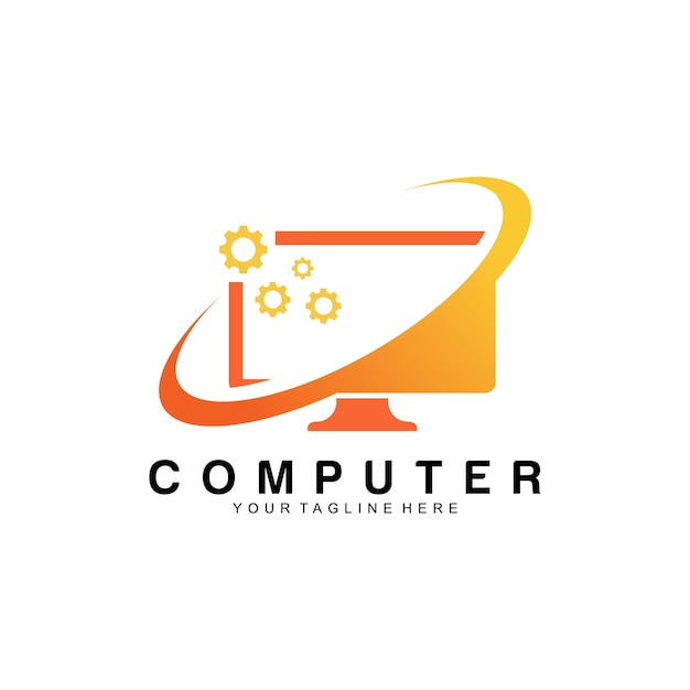 Computer-Logo-Vektor-Design-Vorlage