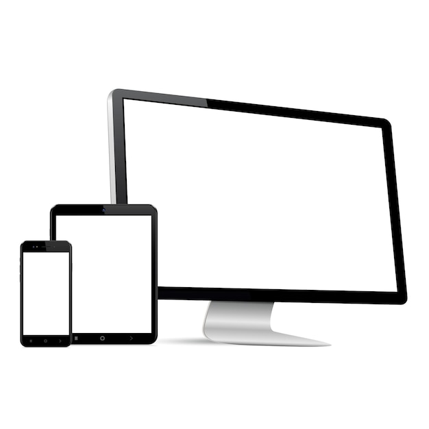 Computer mit tablet und smartphone