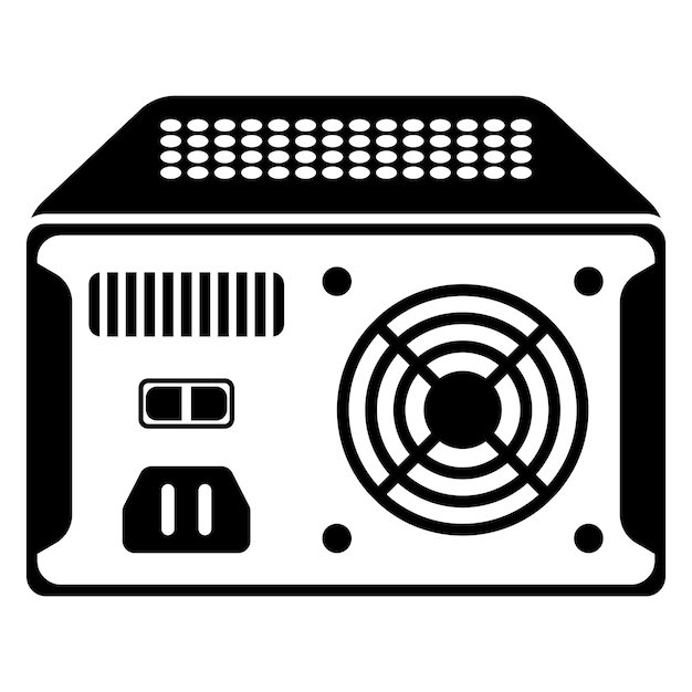 Computer-Netzteil-Icon-Logo-Illustrationsdesign-Vorlage