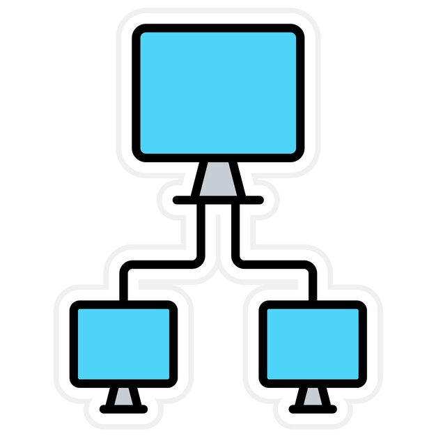 Computer-Netzwerk-Ikonen-Vektorbild Kann für Cloud Computing verwendet werden