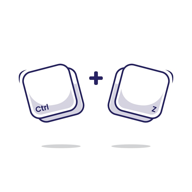 Computer-Tastaturkombination Abkürzung Ctrl Z Ikonen Taste Symbol Schnelltippen Technologie Illustration