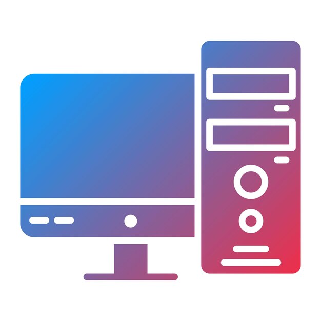 Computer-Tower-Icon-Vektorbild kann für Technologie verwendet werden