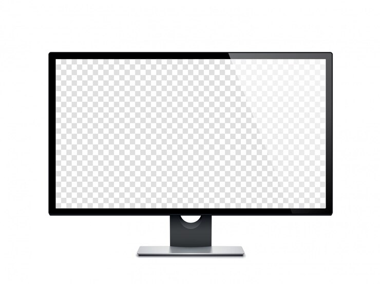 Vektor computeranzeige, monitor, realistisch, 3d, isoliert