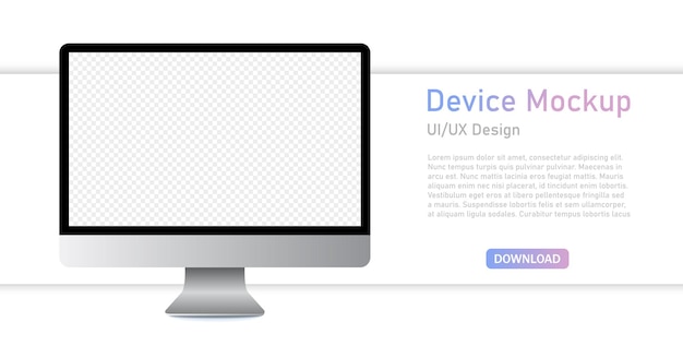Computerbildschirm Benutzeroberfläche und UX-Design. Realistischer grauer Laptop isoliert