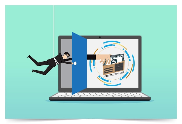 Computerhacker, der online Geld stiehlt