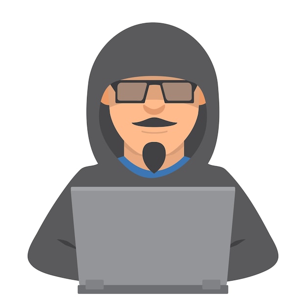 Computerhacker mit Laptop.