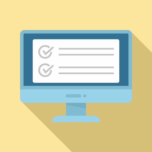 Computermonitor-Symbol Flache Illustration des Computermonitor-Vektorsymbols für Webdesign