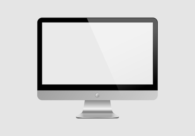 Computermonitoranzeige isoliert. Vektor-Illustration. Leerer Fernsehbildschirm oder LCD-Monitor.