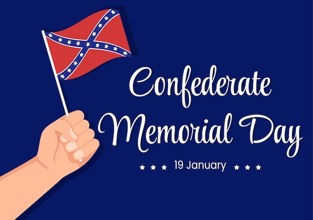 Confederate memorial day handgezeichnete illustration für gedenksoldaten des amerika-designs