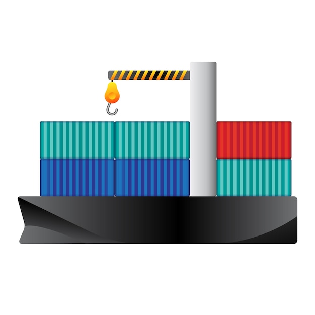 Containerschifffahrt Symbol Farbe Vektor Illustration